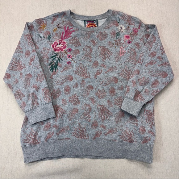 Johnny Was JW Los Angeles Flower Embroidered Sweater Womens Size M Ocean,All Products : American Fashion Style Bags On Sale